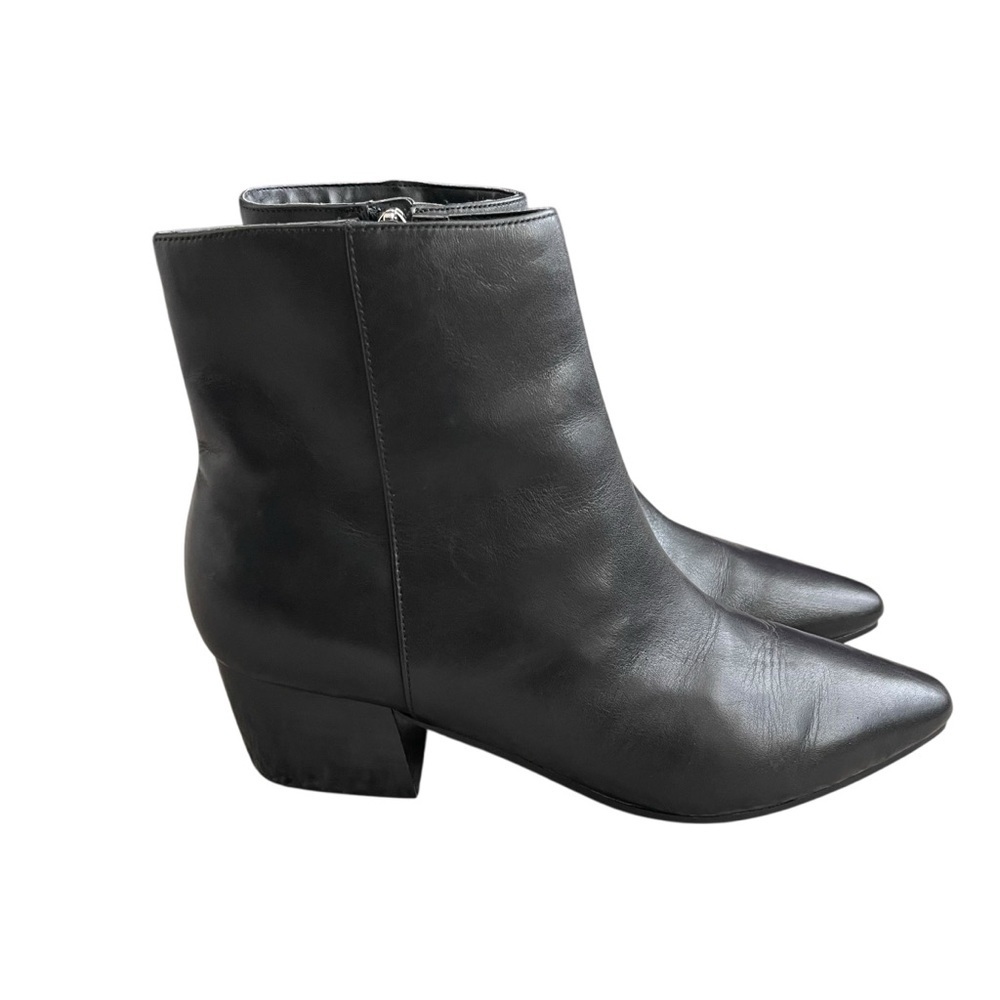 Marc Fisher Tammea Pointed Toe Leather Ankle Boots Women’s Size 7 Low Block Heel